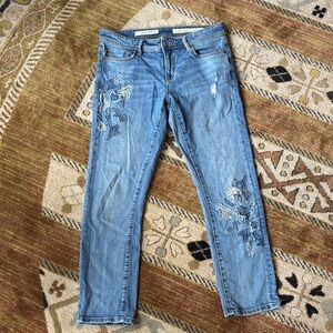 Embroidered Blue Jeans by Pilcro